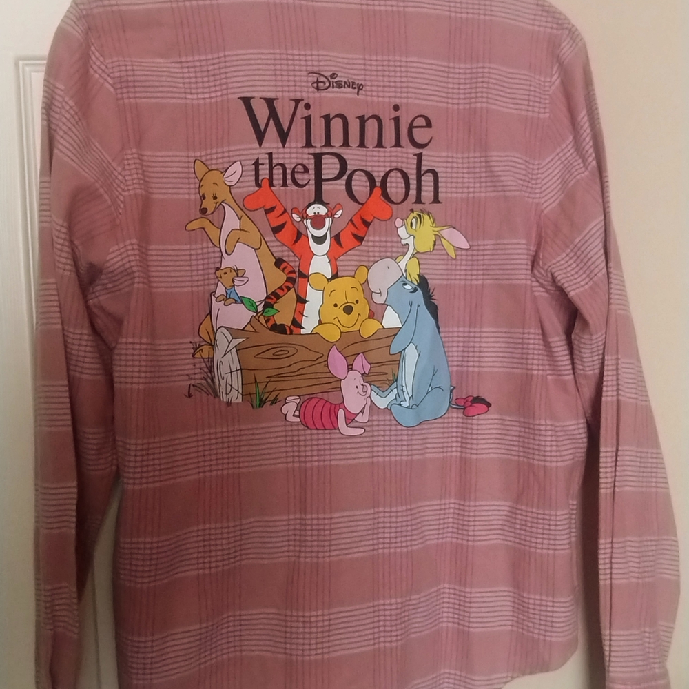 Disney Winnie The Pooh Flannel Sleeve Womens Shirt